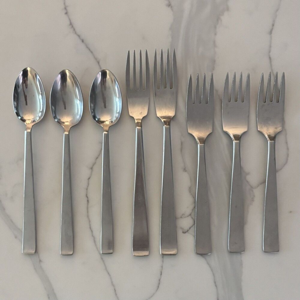 Lauffer Bedford Stainless Steel Flatware Holland Made Forks/Spoons 8 piece LOT